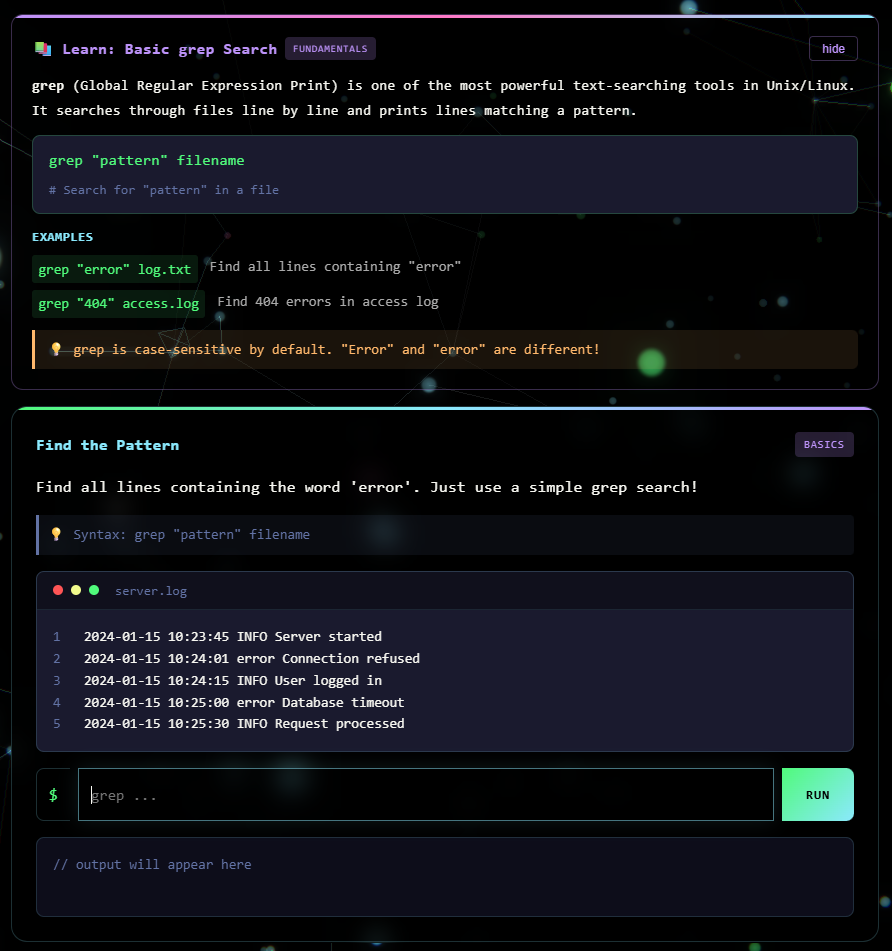 Grep Dojo